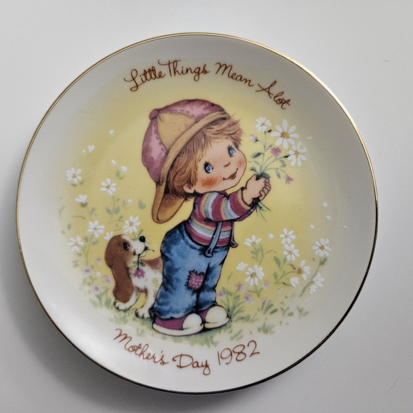 Set of 4 Mother’s Day Mini Collector Plates 1981–1984 American Greetings 5" - Picture 4 of 6